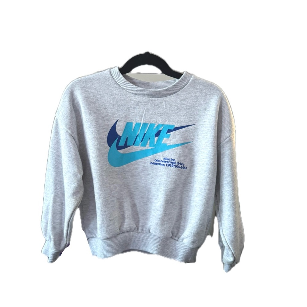 Nike Heather Gray Sweatshirt with Aqua Logo